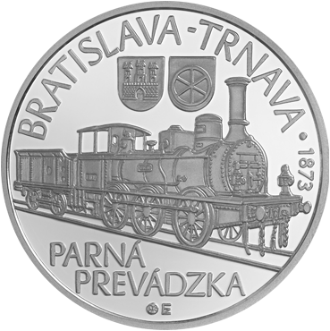 10 € - Prvá parná lokomotíva medzi Bratislavou a Trnavou - 150. výročie 2023