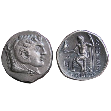 Tetradrachma Alexander Veľký (posmrtná razba) Grécko