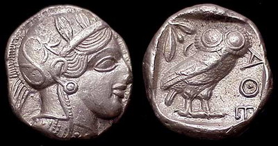 Tetradrachma Atény (455-449 pr. Kr.) Grécko -cínová replika