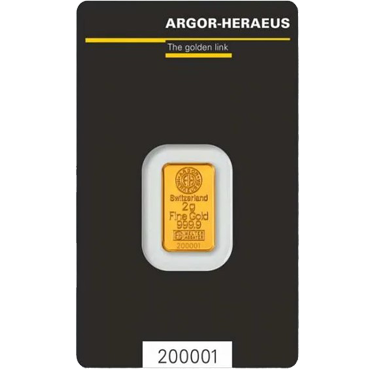 Argor Heraeus SA Švajčiarsko zlatá tehlička 2 gramy