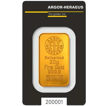 Argor Heraeus SA Švajčiarsko zlatá tehlička 20 gramov