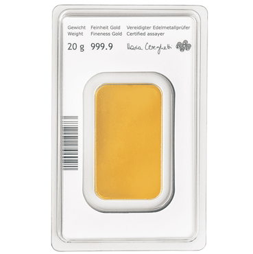 Münze Österreich zlatá tehlička 20 gramov