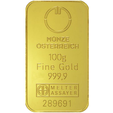 Münze Österreich zlatá tehlička 100 gramov
