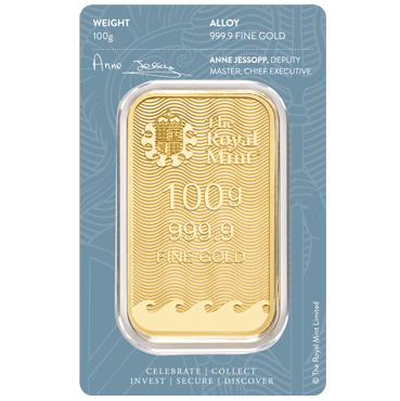 The Royal Mint - Britannia zlatá tehlička 100 gramov