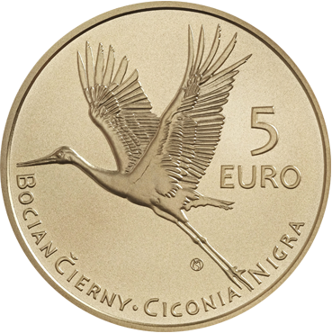 5 € - Flóra a fauna na Slovensku - bocian čierny