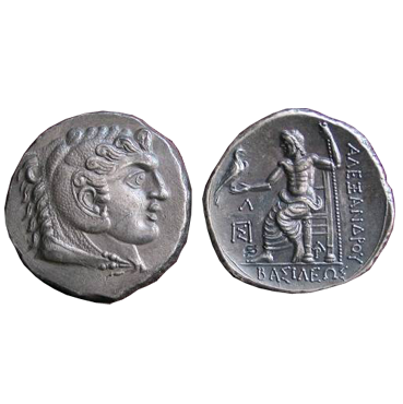 Tetradrachma Alexander Veľký (posmrtná razba) Grécko - cínová replika