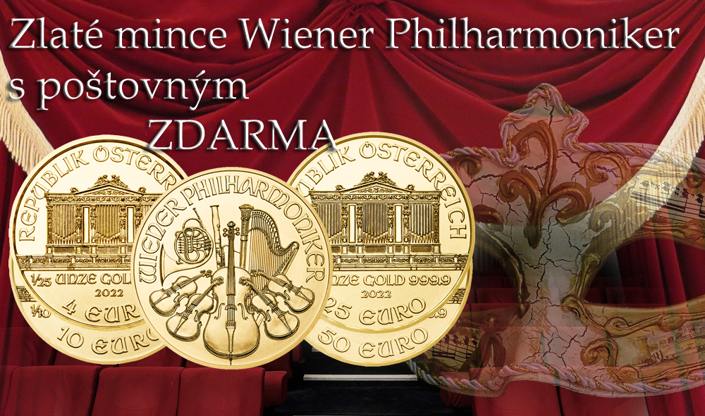 Zlaté mince Wiener Philharmoniker s poštovným ZDARMA